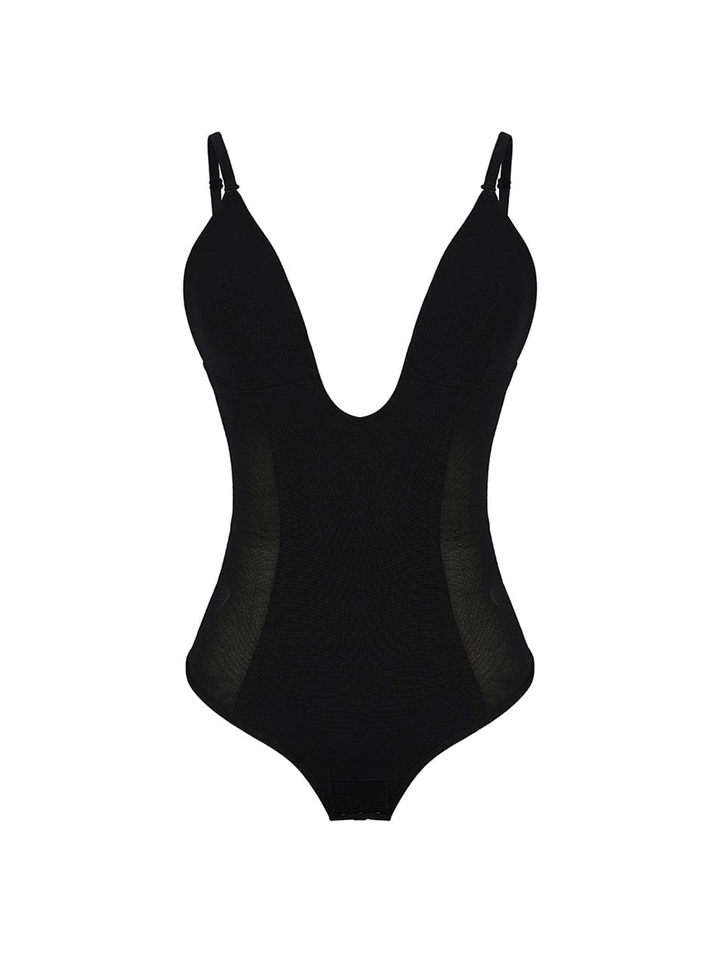 Plunge U-Neck Backless Thong Bodysuit
