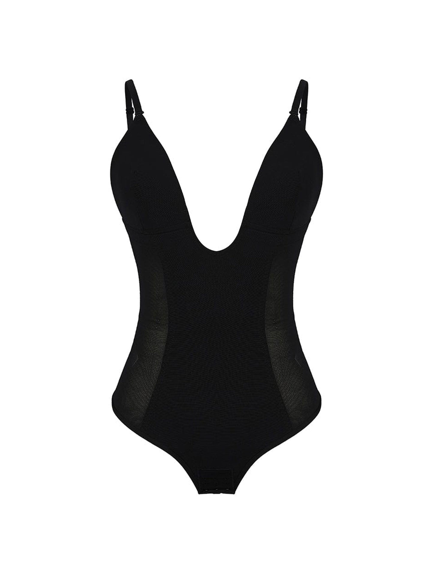 Plunge U-Neck Backless Thong Bodysuit